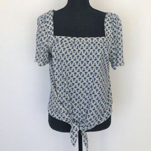 Lucky Brand Short Sleeve printed Tie Front Tee